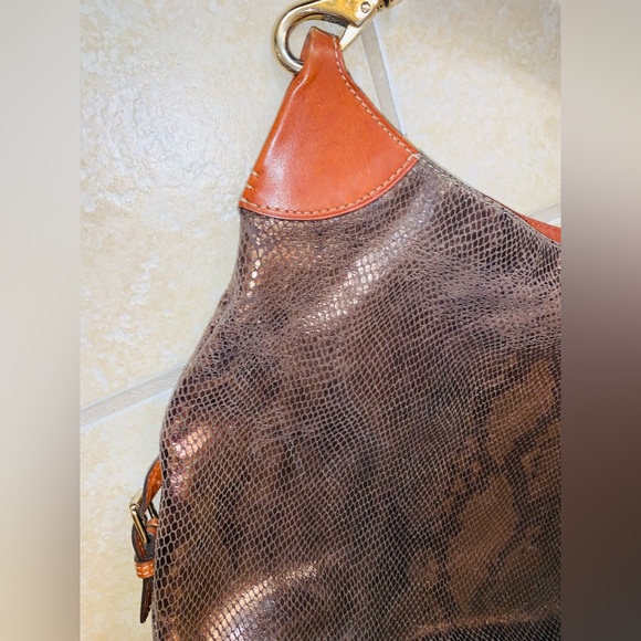 DOONEY BOURKE metallic leather hobo snakeskin  purse - Picture 3 of 16